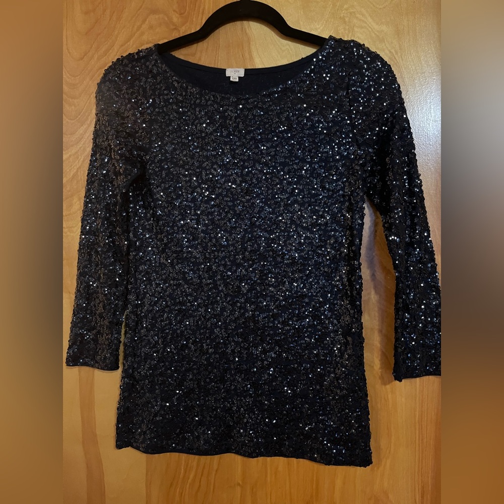 JCrew Navy Blue Sequin sweater